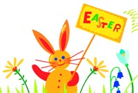 Cute Easter Bunny & Flowers Stationery, Backgrounds