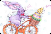 Easter Bunny Bike Ride Stationery, Backgrounds