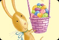 Easter Bunny Basket Full Of Eggs Stationery, Backgrounds