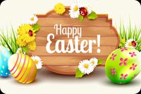 Happy Easter, Colorful Eggs, Flowers Stationery, Backgrounds