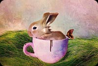 Cute Bunny In The Cup Stationery, Backgrounds