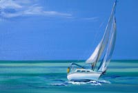 Painting Sailboat & Ocean Stationery, Backgrounds