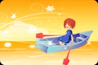 A Girl And A Boat On Autumn Stationery, Backgrounds