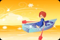 A Girl And A Boat On Autumn Stationery, Backgrounds