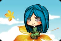 Smiling Girl And Flying Leaf Stationery, Backgrounds