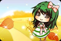 A Leaf And Green Haired Girl Stationery, Backgrounds