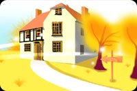 A Mansion At Autumn Stationery, Backgrounds