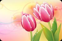 2 Lovely Pink Tulips Stationery, Backgrounds