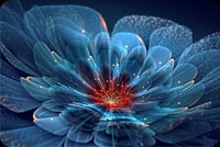 Art Flower Neon Blue 