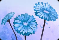 Art Blue Flowers Stationery, Backgrounds