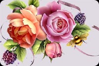Rose Bouquet & Bee Stationery, Backgrounds