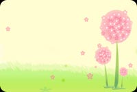 Pink Pastel Flowers And Green Grass Stationery, Backgrounds