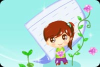 Pretty Girl And Long Stemmed Flower Stationery, Backgrounds