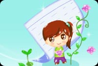 Pretty Girl And Long Stemmed Flower Stationery, Backgrounds