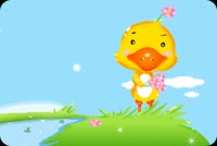 Yellow Duck On Top Of A Hill Stationery, Backgrounds