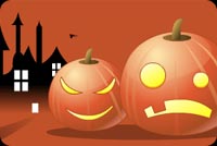 Pumpkin With Evil Smile Stationery, Backgrounds