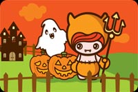 Cartoon Girl Halloween Stationery, Backgrounds