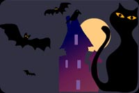 Black Cat And Flying Bats Stationery, Backgrounds