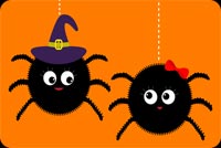 Cute Spiders! Happy Halloween! Stationery, Backgrounds