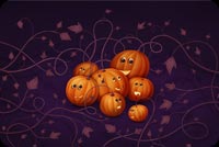 7 Orange Pumpkins Stationery, Backgrounds