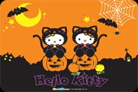 Cute Hello Kitty Halloween Stationery, Backgrounds