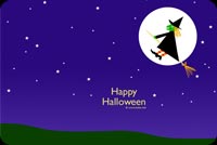 Green Witch Flying Around Stationery, Backgrounds
