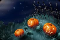 Pumpkins Night Stationery, Backgrounds