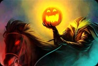 Headless Horseman, Pumpkin & Evil Horse Stationery, Backgrounds