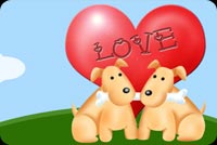 2 Dogs And A Red Heart Stationery, Backgrounds