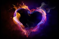 Colorful Heart Shaped Flame Stationery, Backgrounds