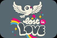 Bird Lost In Love Stationery, Backgrounds