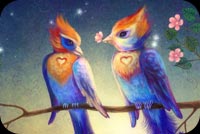 Spectacular Love Birds Stationery, Backgrounds