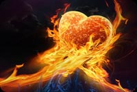 Heart On Fire Dark Cloud Stationery, Backgrounds