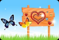 Heart And Colorful Butterflies Stationery, Backgrounds