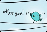 Cute Little Bird Miss You Stationery, Backgrounds