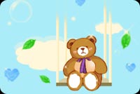 Bear Waiting On A Swing Stationery, Backgrounds