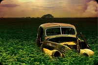 Abandoned Old Car Stationery, Backgrounds