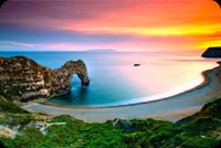 Durdle Door Beautiful Sunset Ocean Landscape Stationery, Backgrounds