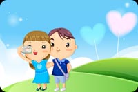 Little Boy And Girl Plays Stationery, Backgrounds