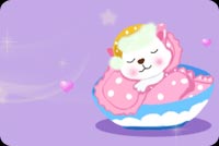 Baby Sound Asleep In Pastel Bed Stationery, Backgrounds