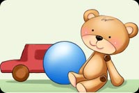 A Bear, Ball And Car Stationery, Backgrounds