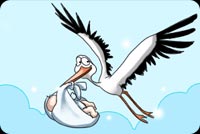 Pelican Carrying A Baby Stationery, Backgrounds