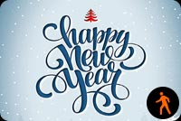 Animated Happy New Year Winter White Stationery, Backgrounds