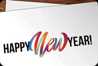 Rainbow Happy New Year Card Stationery, Backgrounds