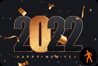 Animated Golden Confetti Happy New Year 2022 Stationery, Backgrounds