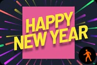 Animated: Colorful Fireworks Happy New Year Stationery, Backgrounds
