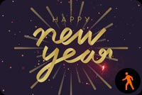 Animated: Fireworks Golden Happy New Year Stationery, Backgrounds