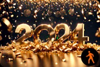 Animated: Sparkling Golden 2024 New Year Stationery: Ambitious Beginnings Stationery, Backgrounds