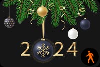 Animated: Golden 2024 New Year Frame Stationery: Elegant Space For Your Message Stationery, Backgrounds