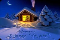 New Year Snow Greeting Stationery, Backgrounds